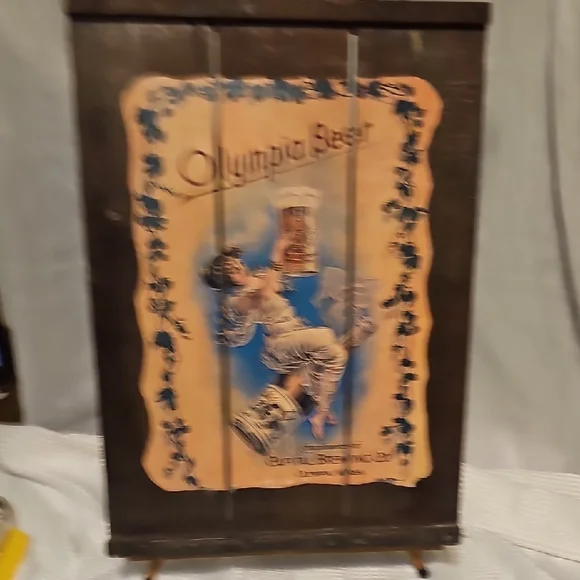 Vintage Olympia Beer Advertisement On Reclaimed Wood. - Picture 8 of 9